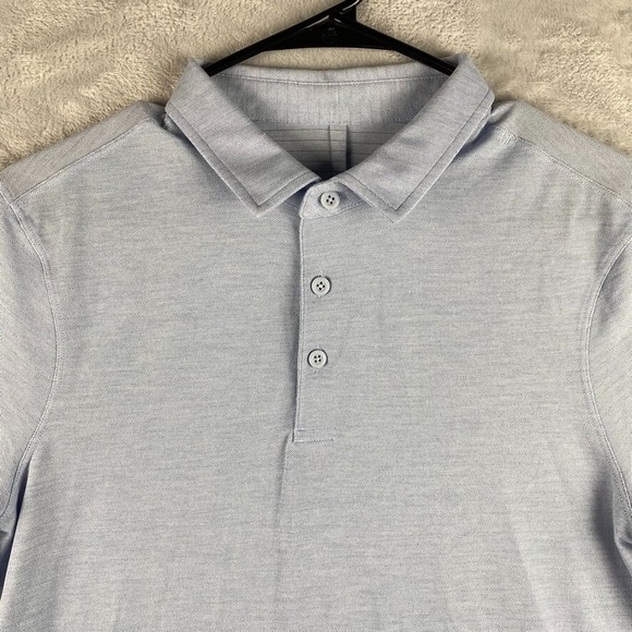 Lululemon Polo Shirt Mens Small Blue Golf Tennis Performance Tech - Picture 2 of 7